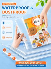1-40pcs Plastic Book Covers - 10/20/30/40pcs Transparent PVC Book Sleeves, Waterproof Reusable Adjustable Clear Book Covers, Suitable For A4/16K/A5 Notebooks, Ideal For School, Office And Daily Use, Back To School Supplies - Multicolor - View 8