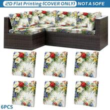 Juego de 1 pieza/2piezas/6piezas/8piezas Funda de Sofá Exterior con Estampado Digital de Acuarela Floral (Solo Funda de Sofá, Body del Sofá No Incluido) Protege Muebles de Sofá Decoración del Hogar Lavable a Máquina Funda de Cojín de Patio con Cierre de Banda Elástica, Funda de Cojín de Asiento de Sofá Exterior, Funda de Sofá de Patio, Funda de Muebles de Patio, Funda de Protección de Muebles de Sala de Estar, Adecuada para Cojines de Sofá de Jardín, Parque, Interior y Exterior, Sofá Seccional y Sillones - Multicolor - Ver 2