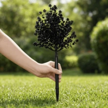 1pc Halloween Black Artificial Plant Stake, Spooky Eucalyptus Branch For Outdoor Garden, Yard And Patio Gothic Decor - Black - View 6