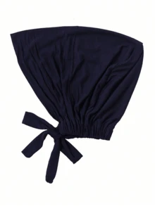 1pc Women's Fashionable Solid Color Elastic Headband Scarf, Versatile Headwrap For Daily Wear - 02-navy Blue - View 5