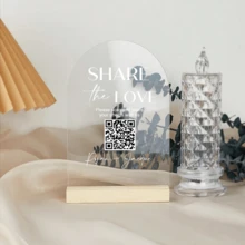 1pc Share Love Wedding QR Code Sign, Wedding Photo Sign, Capture Love, Wedding QR Code Sign, Modern Wedding Arch Sign - Multicolor - View 6