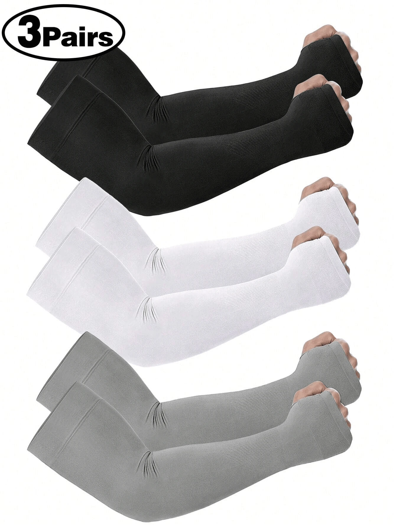 3/2/1 2 Packs Neutral Arm Warmers, Unisex Sports Sleeves With UV Sun Protection, Hand Coverage & Support, Suitable For Running, Fishing, - Multicolor - View 1