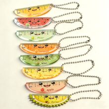 8PCS Fruit-Shaped Acrylic Rulers Includes 8 Beaded Chain, Can Be Hung On Backpacks/Pencil Cases/Stationery Boxes/Keychains, Perfect Small Gift For Classmates, Compact And Portable Measuring Tools - 8PCS - View 8