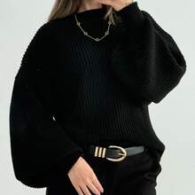 Women's Modal Knit, Modal Knit Blouse, Modal Knit Sweater, Summer Modal Knit, Autumn/Winter Modal Knit, Long-Sleeved Modal Knit, Lightweight Modal Knit, Comfy Modal Knit - 黑色 - 查看 3