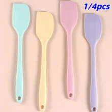 4件套/1件装奶油刮刀，硅胶材质，蛋黄酱小刮刀，黄油刮刀，烘焙工具，北欧风多色硅胶一体式小刮刀，耐热不粘小刮刀，易于清洁，适用于家庭、餐厅、甜品店、厨房烘焙工具套装 - 彩色 - 查看 2