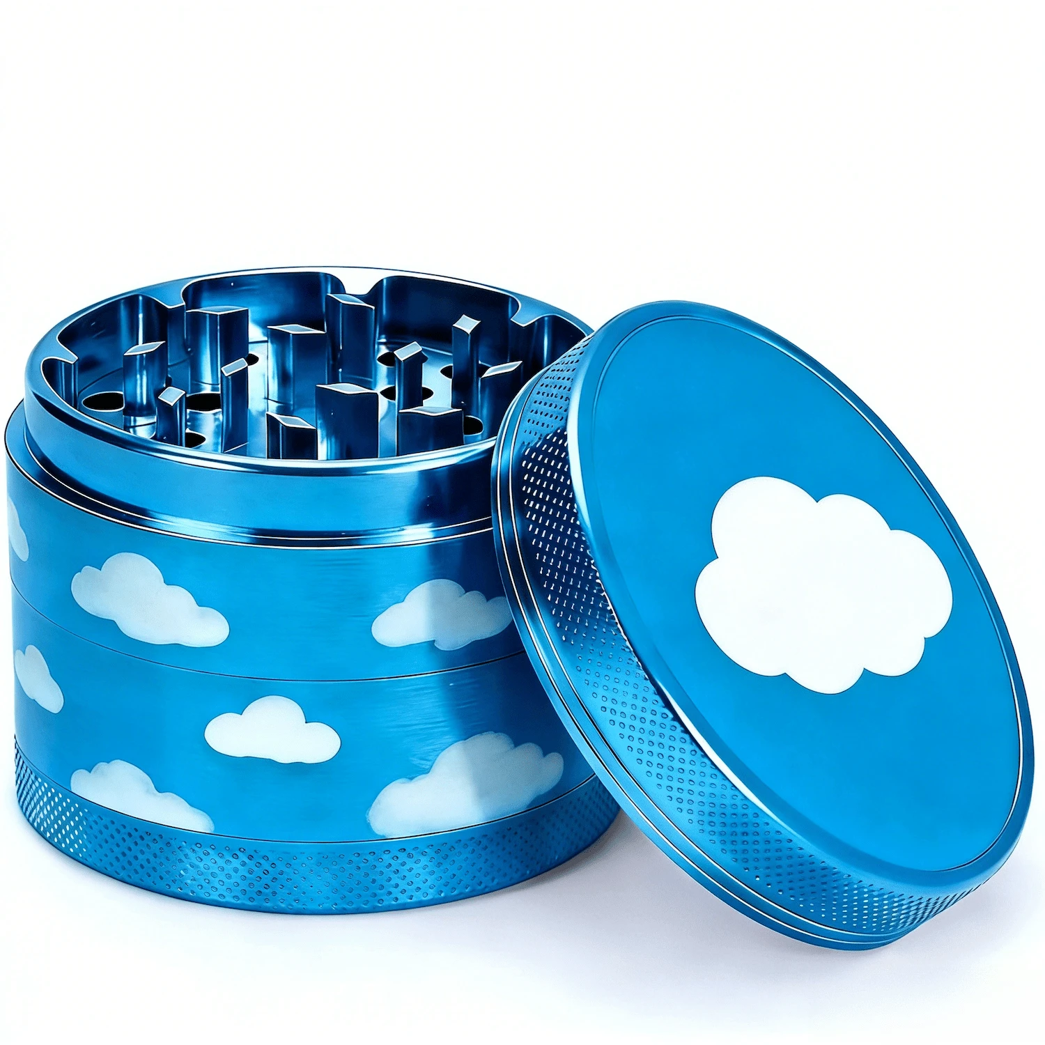 2.5" Skyward Dreams Grinder | Cerulean Clouds Premium Aluminum Grinder, Durable Kitchen Spice, Pepper Grinder - 藍色 - 查看 1