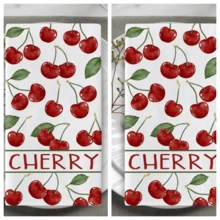 2 Packs Cherry Kitchen Towels, Gingham Check & All-Over Print. Absorbent, Quick-Dry, Lint-Free Polyester Microfiber, Machine Washable. Great For Cleaning, Drying Dishes & Summer Decor. - Multicolor - View 21
