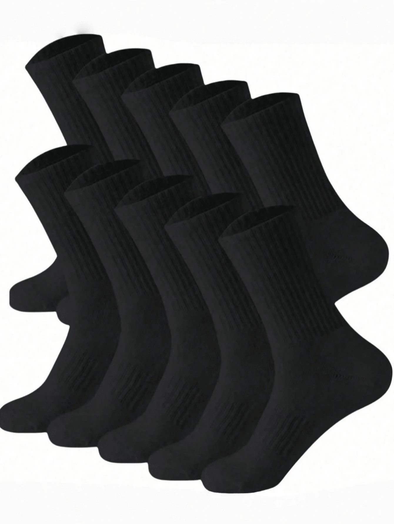 1/5/10 pares de calcetines de media caña de unicolor para hombre/mujer, aptos para uso diario - Negro - Ver 1
