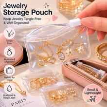 1/5/10/20/50PCS Clear Reusable Jewelry Organizer Bags, Transparent Storage Pouches For Rings, Earrings, Necklaces & Bracelets, Portable Travel Jewelry Case, Daily Storage Organizer, Gift For Women, Mother's Day, Christmas Essentials - Clear - View 2