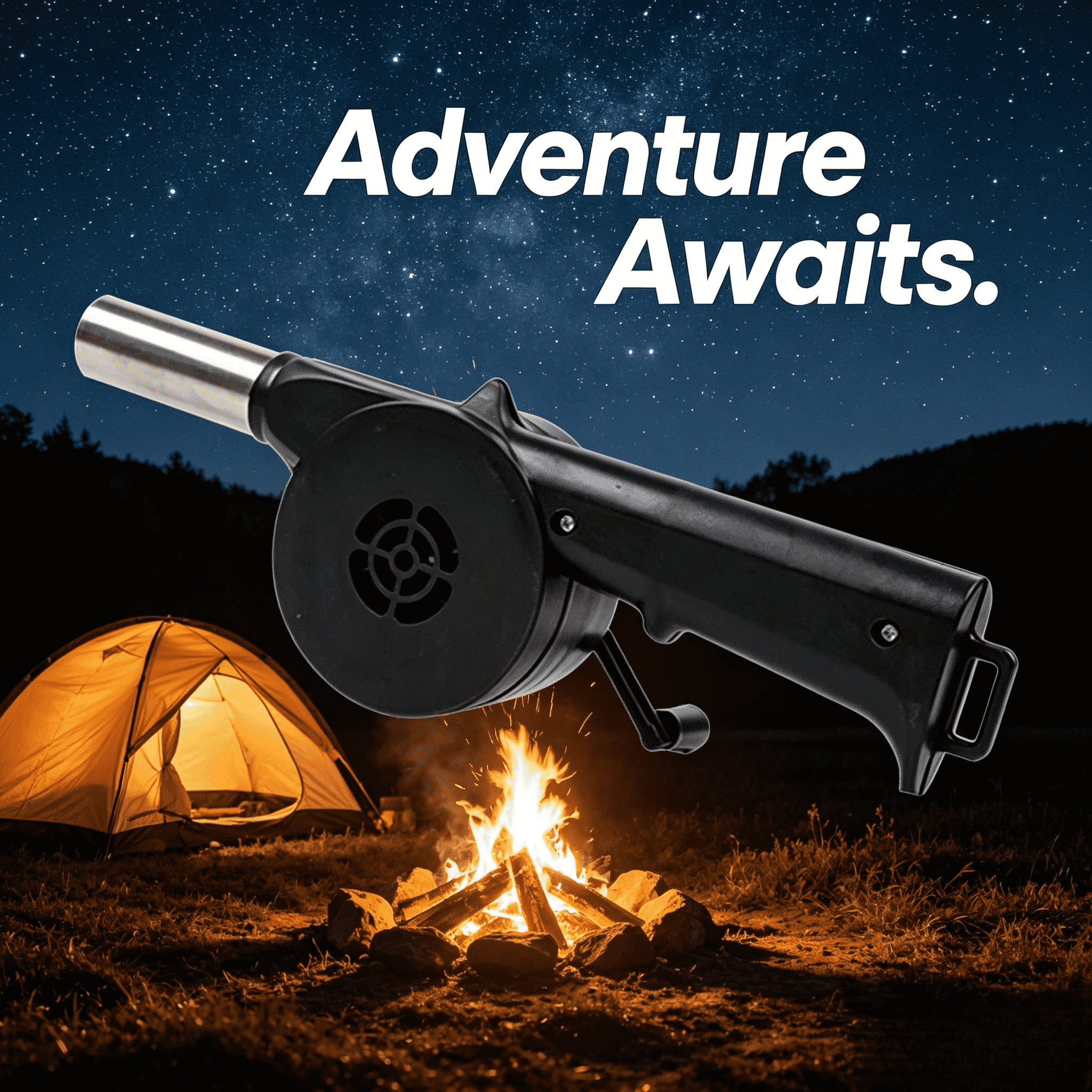 Camping BBQ Supplies Combustion Blower Outdoor Home Cooking Tool Hand-Crank Portable Blower Wholesale - Camping and Barbecue Supplies: Fire Starter Hair Dryer - View 1