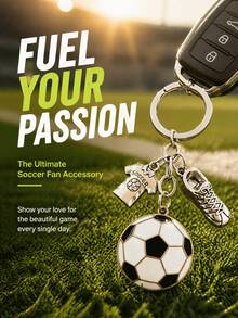 1 o 2 Llaveros de Fútbol Exquisitos con Patrones Impresos, Llaveros Conmemorativos de la Copa del Mundo con Pequeños Encantos de Fútbol. Estos son Accesorios Esenciales para los Aficionados al Fútbol, Adecuados para Mochilas o Autos, y Llaveros de Fútbol Creativos para Estudiantes y Aficionados. - Plateado - Ver 7