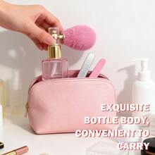 1pc Pink Glass Portable Refillable Spray Bottle, Cute Soft Tone Small Low-Key Compact Practical, Completely Leak-Proof Refillable, Fine Mist Spray For Bag, Multi-Purpose Travel Essential, Beautiful And Cute Gift For Holidays And Parties - Multicolor - View 5