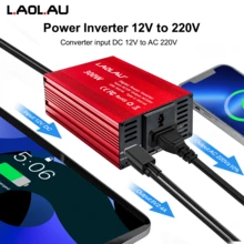 L.A.OL.A.U LAOLAU 300W 車用電源轉換器 DC12V 轉 AC220V，便攜式插頭適配器附 AC 插座、USB 與 Type-C 快充，多重保護合金車用逆變器，適用於旅行露營、筆電、手機、相機及日常電子設備充電 - 查看 7