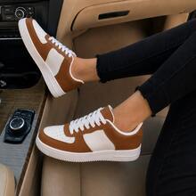 Force Casual Sneakers For Women And Men, Original Fashion - 白色/棕色 - 查看 2