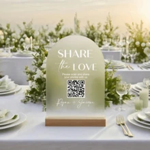 1pc Share Love Wedding QR Code Sign, Wedding Photo Sign, Capture Love, Wedding QR Code Sign, Modern Wedding Arch Sign - Multicolor - View 2