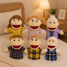 1pc Cute Cartoon Family Hand Puppet Plush Doll, Early Education Story Telling Performance Hand Puppet, Family Member Role Play Props, Parent-Child Interactive Puppets, Children's Birthday/Christmas Gift - Multicolor - View 2