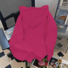 Sweatshirt With A Modern Hood, Adaptable To Any Season. - 玫紅色 - View 2