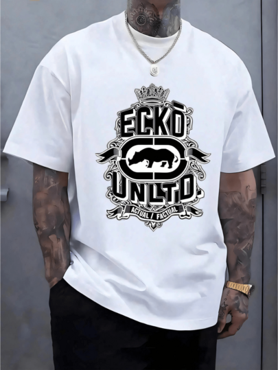 Men's Milano Italy Printed Casual Round Neck Short Sleeve TShirt  Lightweight Breathable Printed