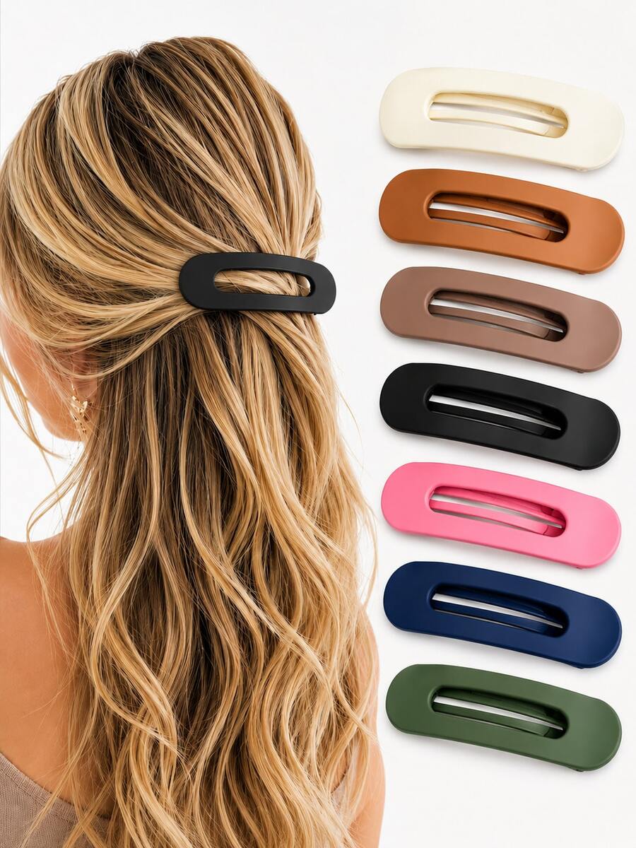 Ensemble de 3 pinces à cheveux élégantes mates, convenant aux femmes - Pinces à cheveux en polymère antidérapantes à dents, design rectangulaire, fixation stable, accessoires pour cheveux de couleur unie pour les occasions quotidiennes et formelles, pinces à cheveux mignonnes, pinces à cheveux multifonctions, pinces à cheveux minimalistes, pinces à cheveux, pinces à pression, pinces à griffes