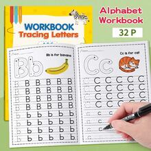 Cuaderno de ejercicios para trazar letras ABC para niños | Práctica del alfabeto A-Z para preescolar y jardín de infantes | Libro de escritura temprana divertido con páginas para dibujar, cuaderno de copia, palabra mágica, gran regalo, libro de práctica, lúdico, libro de escritura en inglés duradero, beneficioso para el regreso a la escuela - Talla única para todos - Ver 9