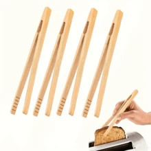 1/3/5/10 Buah Penjepit Roti Bambu yang Dapat Digunakan Kembali - Penjepit Masak Kayu 7 Inci yang Dapat Digunakan Kembali - Peralatan Dapur Ideal, Cocok untuk Keju, Daging Asap, Muffin, Roti Buah - MultiWarna - View 1