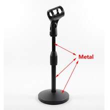 Desktop Microphone Stand Support Adjustable Metal Table Mic Bracket Holder With 5/8" To 3/8" Screw For Blue Snowball Spark - one-size - View 4