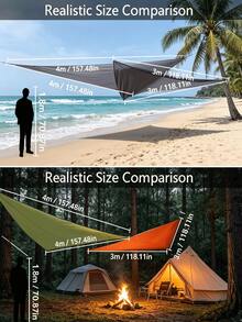 Toldo triangular extra grande para exteriores, protección UV, azul, verde, naranja, toldo grande para patio, jardín y balcón, marco resistente; fácil de instalar - adecuado para uso comercial y residencial - Multicolor - Ver 10