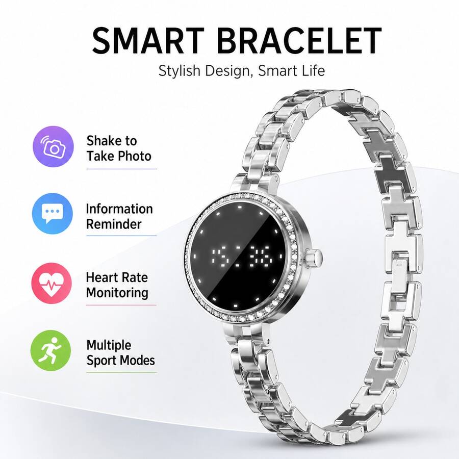 SENBONO Smart Watch Compatible For Women, 2-In-1 Analog & Smart Wristwatch With AI Analysis, Fitness Tracker, Smart Bracelet Compatible For IPhone/Android, Ideal Gift For Women - View 1