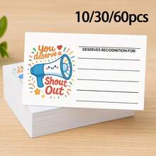 10/30/60pcs Positive Encouragement Cards For Teachers, Students, And Staff - You Deserve It! Colorful Motivational Thank You And Recognition Cards | Suitable For Classroom, Office Team Rewards, School Bulletin Boards, And Employee Appreciation - One Size Fits All - View 2