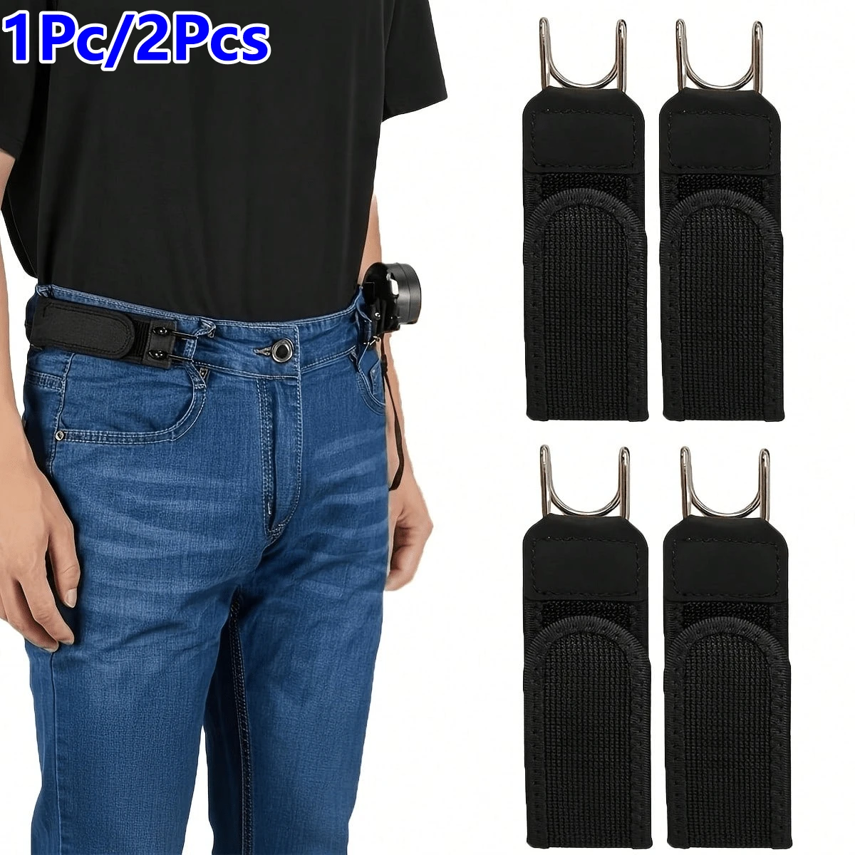 Unisex Elastic Waist Belt - Buckle-Free Strap, Tactical Elastic Belt With Hook, Adjustable Hook And Loop Waistband, Comfortable & Fashionable, Suitable For Men & Women, Perfect For Everyday Wear