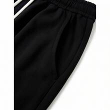 Men's Black All-Season Minimalist Printed Outdoor Sports Casual Flare Pants - Black - View 5