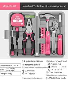 24-In-1 Multi-Function Home DIY Repair Tool Set, Includes Claw Hammer, Tape Measure, Wrench, Voltage Tester, Screwdriver Bits, Pliers And Hardware Tool Box - High-Quality Carbon Steel Hand Tool Set, Home Repair Tool Set, Multiple Combinations For More Convenient Use, Portable Box Storage - Suitable For DIY Projects Home Tool Set, Complete Tools, Wide Application - Many - View 6