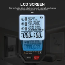 HYTAIS Digital Outlet Tester, GFCI RCD Socket Detector, Voltage Display, Universal US/EU/UK Plug, Tests Live/Neutral/Ground Wiring, 60-250V AC, Home And Office Electrical Safety Inspection Tool - Multicolor - View 5