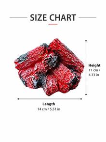 Artificial Fire Log Decor, Fake Glowing Firewood For Gas Fireplace, Reusable Fireplace Log For Indoor/Outdoor Fire Pit, Resin Fire Log Ornament For Aquarium Fish Tank, Home Living Room, Patio Garden Decoration - Charcoal Pile - View 4