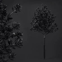 1pc Halloween Black Artificial Plant Stake, Spooky Eucalyptus Branch For Outdoor Garden, Yard And Patio Gothic Decor - Black - View 7