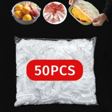 100个/包 一次性食品保鲜膜、淋浴喷头套、多用途收缩袋、一次性鞋套、加厚厨房食品保鲜膜、冰箱食品罩、弹性可拉伸罩 - 彩色 - 查看 15