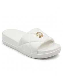 Women's Casual Slide Sandal, Very Soft, Lightweight, Comfortable, Non-Slip, Stylish, Summer Fashion - 珍珠白 - 查看 2