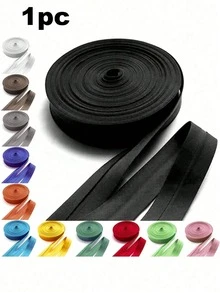 1 pièce Ruban de couture à pli simple, ruban de bordure pré-plié, convient pour la couture, les loisirs créatifs de pliage de bandes élastiques, la décoration d'intérieur, la décoration multifonctionnelle des bords de tissu et l'embellissement des vêtements, la garniture de couture, les fournitures d'artisanat, texture lisse, tissu soyeux, main d'œuvre soignée, garniture durable, projets DIY - Multicolore - Voir 1