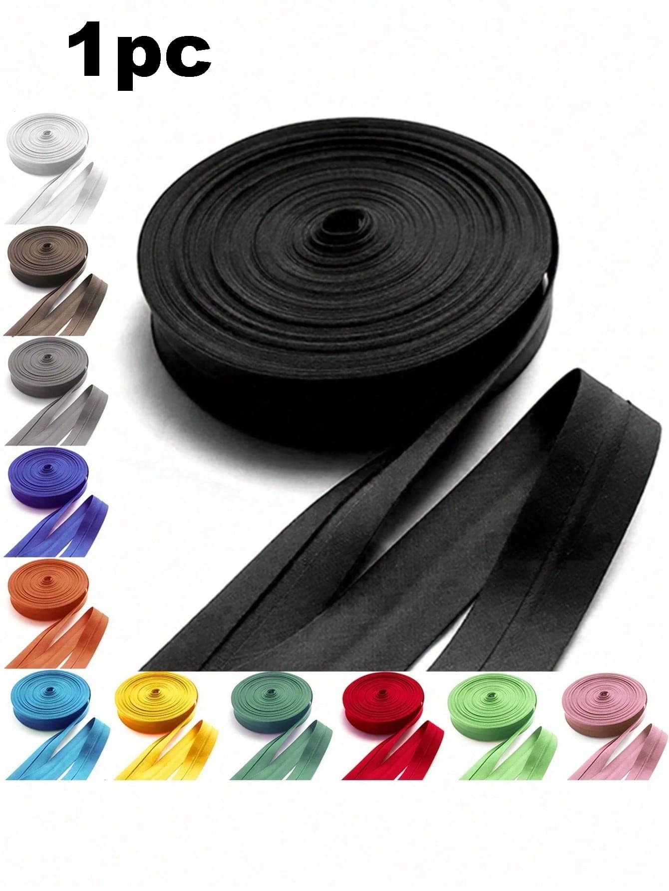1 pièce Ruban de couture à pli simple, ruban de bordure pré-plié, convient pour la couture, les loisirs créatifs de pliage de bandes élastiques, la décoration d'intérieur, la décoration multifonctionnelle des bords de tissu et l'embellissement des vêtements, la garniture de couture, les fournitures d'artisanat, texture lisse, tissu soyeux, main d'œuvre soignée, garniture durable, projets DIY - Multicolore - Voir 1
