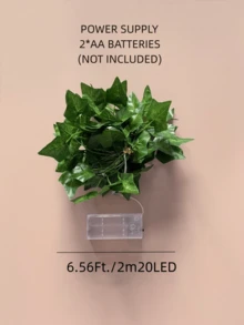 新穎窗簾掛飾LED燈串 - USB供電人造常春藤葉燈，含100顆LED，8種模式節慶牆面氛圍裝飾，適用於花園、露台、牆面、婚禮、母親節、派對 (不含電池) - 1件，IP46 - 類比藤蔓仙女燈 - 查看 8