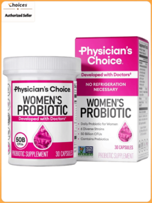 Women's Probiotics 50 Billion CFU – Probiotic Supplement With Prebiotics & Cranberry |   Digestive & Feminine Wellness Support |   30 Capsules - 1 Bottle - View 1