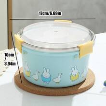 MIFFY官方可愛日系不鏽鋼圓形便當盒附餐具 防漏便攜式便當盒 辦公室工作水果沙拉餐點準備 旅行美學Y2K 女士女孩禮物 2026熱門Tk Ins限量版 - 彩色 - 查看 14