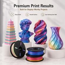 PLA+ 3D Printer Filament 1.75mm, 1.25KG Multicolor Rainbow PLA Plus FDM Filament, Smooth Printing, Helps Reduce Tangling, Low Warping, For Most FDM 3D Printers, Models, Prototypes, Desk Decor & DIY Projects - View 7