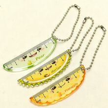 8PCS Fruit-Shaped Acrylic Rulers Includes 8 Beaded Chain, Can Be Hung On Backpacks/Pencil Cases/Stationery Boxes/Keychains, Perfect Small Gift For Classmates, Compact And Portable Measuring Tools - 8PCS - View 3