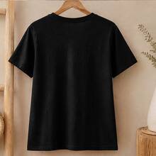 Playera mujer con bola disco retro, camiseta estampada de manga corta, blusa casual de algodón, cuello redondo para fiesta, concierto y diario - Negro - Ver 5