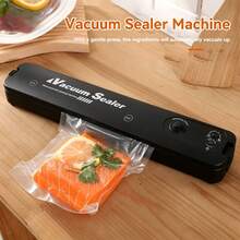 RAF Seladora a Vácuo 2 em 1, Suporta Selagem a Vácuo e Selagem Simples. Adequada para Preservar Carne, Legumes, Frutas, Bolachas e Outros Alimentos Secos e Macios. Ferramenta Prática de Cozinha, Adequada para Casa, Campismo e Viagens. Especial de Verão! - Plugue tipo C da UE (220-240V) - Ver 8