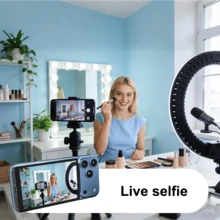 Magnetic Phone Vlog Selfie Monitor With HD Screen Display - Rechargeable 36V Dual Power (Battery/USB), Compatible With IOS And Android Phones, With Remote Control, Wireless Rear Camera Monitor, Suitable For Live Streaming, Content Creation, Selfies, Video Recording And More - Multicolor - View 11