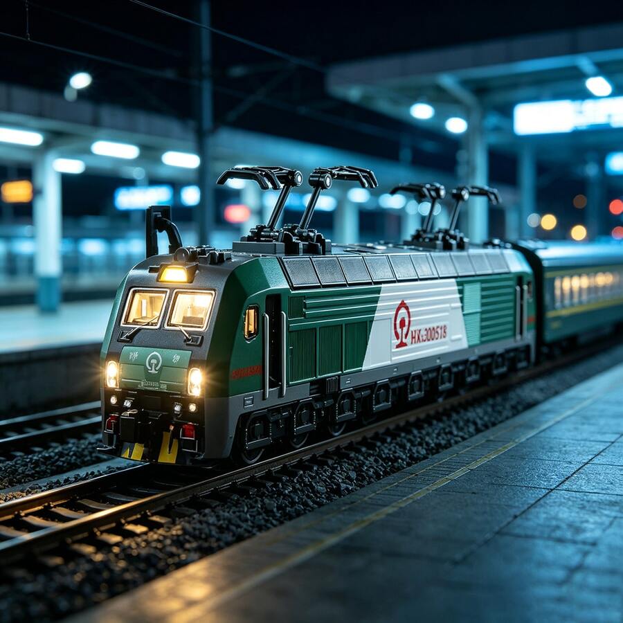 1 pieza Modelo de tren de simulación de escena, hecho de aleación, con sonido y luz simulados, pantógrafo elevable, deslizamiento inercial, adecuado para juguetes infantiles/simulación de escena de tren/construcción DIY/regalos de cumpleaños/colección de entusiastas de trenes - Multicolor - Ver 1