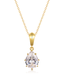 3.6CT Moissanite Water Drop Pendant Necklace, S925 Silver, Suitable For Wedding, Mother's Day, Graduation, Vacation, Party, Gift - Gold - View 8