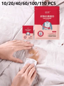 [Universal Laundry Wipes] 10/20/40/60/100/110片 便攜式衣物與鞋子污漬清潔巾，旅行/廚房/浴室/居家使用，快乾免沖洗配方，隨時隨地清潔工具 - 彩色 - 查看 2